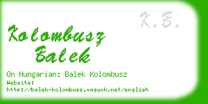 kolombusz balek business card